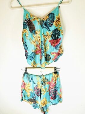 Vintage Gold Label Victorias Secret SILK Pajama Set Coastal Grandma